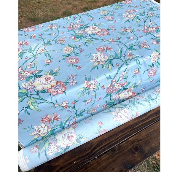 Vtg Waverly Canton Floral Fabric Points East Collection Home Decor By The Yard - Picture 2 of 9